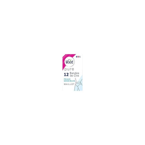 Veet Pure Bandes de Cire hypoallergéniques pour maillot x12