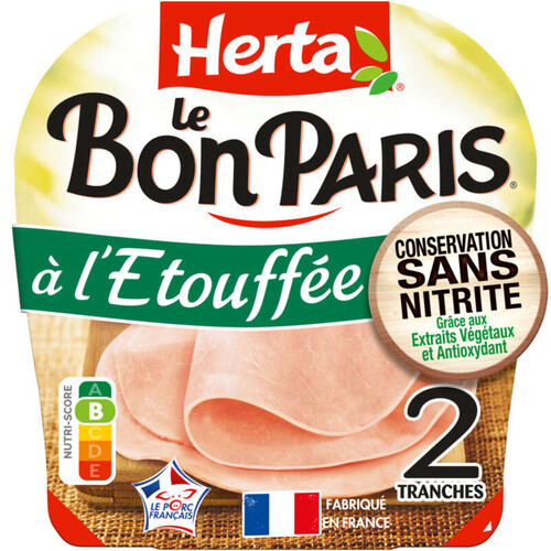 Herta Le Bon Paris Jambon Etouffée conservation sans nitrite x2 - 70g