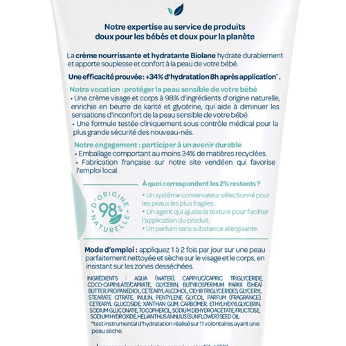 Biolane Crème Nourrissante Hydratante 100ml
