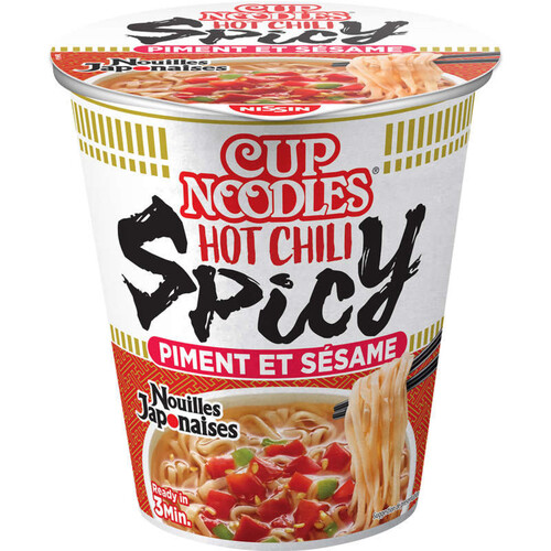 Nissin Cup Noodles Nouilles Japonaises Légumes Epicés Pirikara 66G