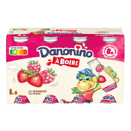 Danonino Yaourt à boire fraise framboise 8x100g