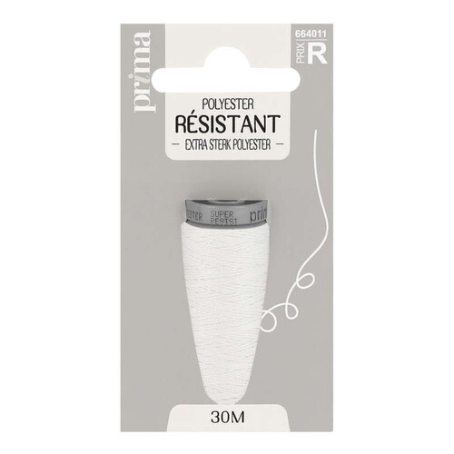 La Brosse et Dupont Fil Polyester Blanc Resistant 30m