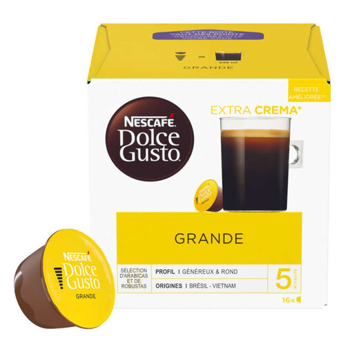 Dolce Gusto nescafé grande x16 capsules 136g