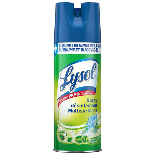 Lysol Nettoyant Ménager Désinfectant Multi Surface Tropical Spray 400Ml