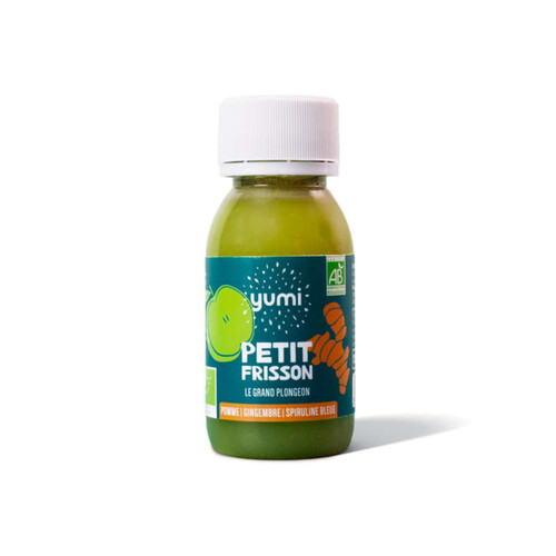 Yumi Shot Petit Frisson Bio Pomme, Gingembre Spiruline Bleue 60ml