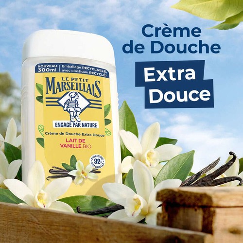 Le Petit Marseillais Crème de douche extra doux Lait de vanille Bio 300ml
