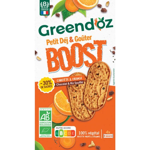 Greendoz Biscuits Petit Déjeuner Et Goûter Chocolat Carotte Et Orange 170g