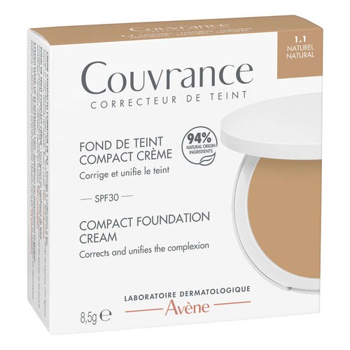 Avène Eau Thermale Couvrance Fond de Teint Compact SPF30 Teinte 1.1 Naturel 8,5g