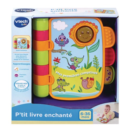 Vtech P'Tit Livre Enchanté Premières Comptines 5 Chansons 4 Mélodies 6-36M