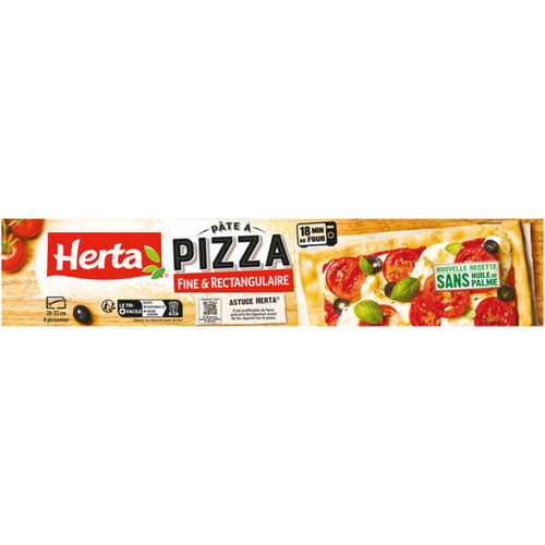 Herta pâte à pizza fine et rectangulaire 390g