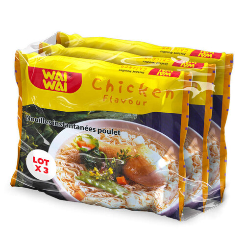 Wai Wai nouilles instantanées poulet 3x 60g