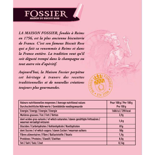 Fossier Le biscuit rose de reims sachet 250g