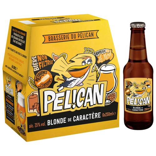 Pélican Blonde bière non-filtrée 7,5% vol 6x25cl