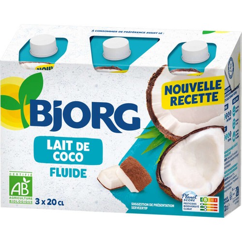 Bjorg Lait De Coco Fluide, Pauvre En Sel Bio 3x200ml