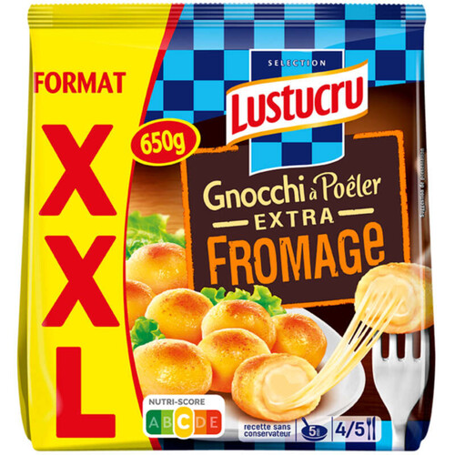 Lustucru Pâtes Fraîches Gnocchi à Pôeler Extra Fromage le sachet de 650g