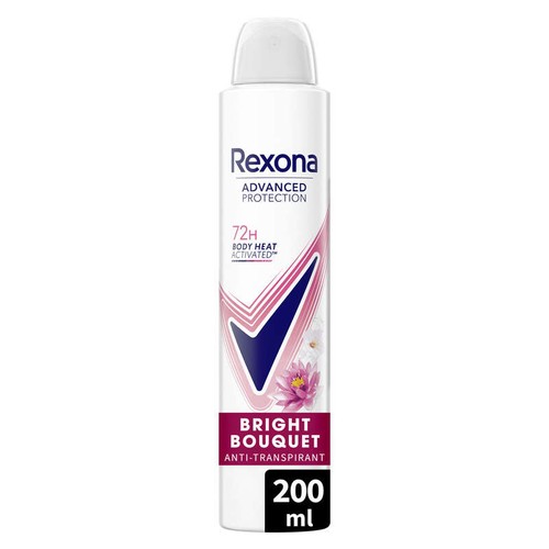 Rexona Déodorant Femme Spray Anti-Transpirant 72H Bright Bouquet 200Ml