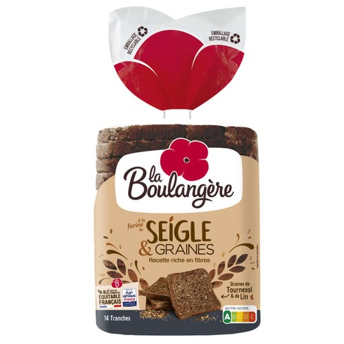 La Boulangère Pain de mie tranché aux graines de Lin et Tournesol 500g