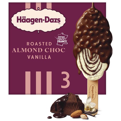 Häagen-Dazs Bâtonnet Amandes grillées Chocolat Vanille 3x80ml