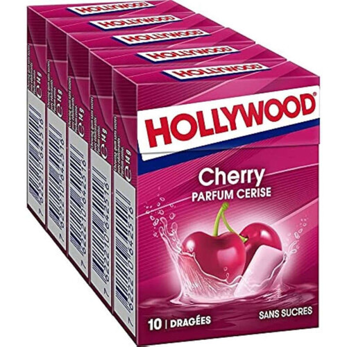 Hollywood Chewing-gum Cerise sans sucres 70g
