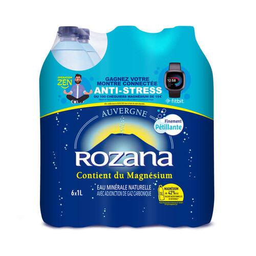 Rozana eau minérale gazeuse le pack de 6x1L