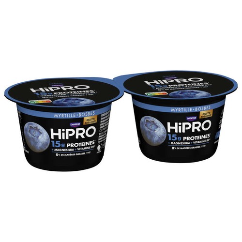 HiPRO Yaourt Myrtille 15g Protéines 2x160g
