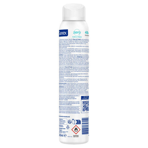 Sanex Déodorant zero pure & fresh spray 200ml