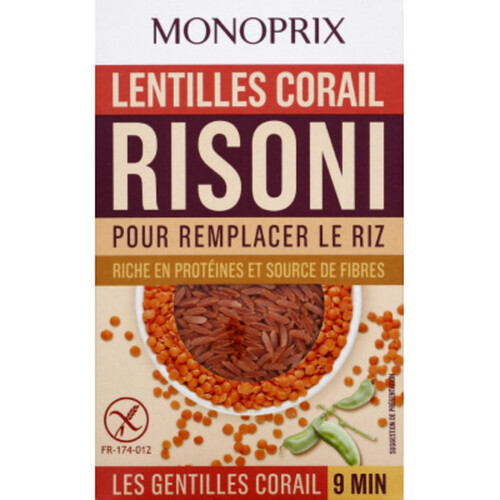 Monoprix Lentilles Corail Risoni 300g
