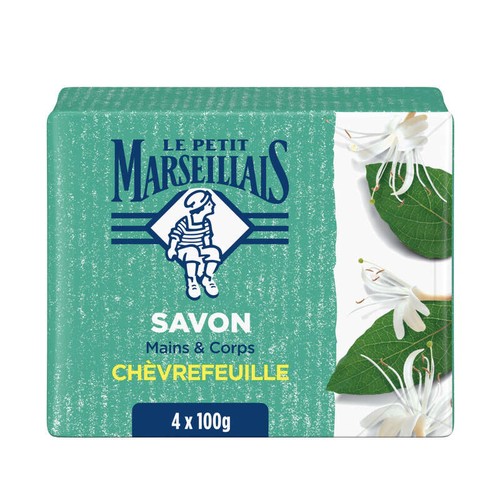 Le Petit Marseillais Savon Extra Doux Chèvrefeuille 4x100g
