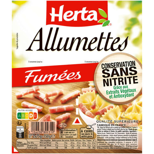 Herta Allumettes Fumés Sans Nitrite 2x75g