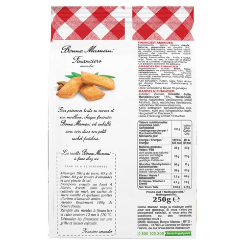 Bonne Maman 10 Financiers 250g