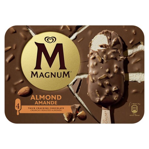 Magnum Glace bâtonnet amande 4x100ml - 300g