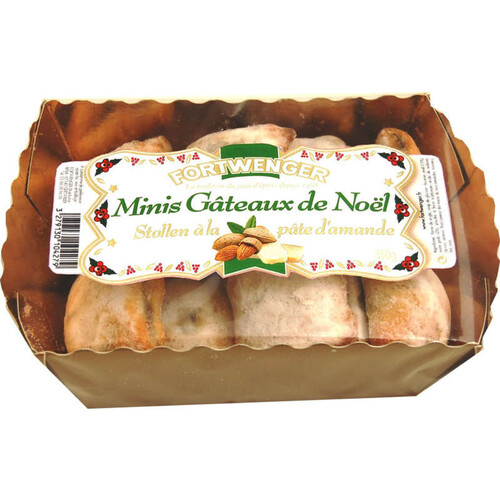 Fortwenger Minis Gâteaux de Noël Stollen à la pâte d'Amandes 350g