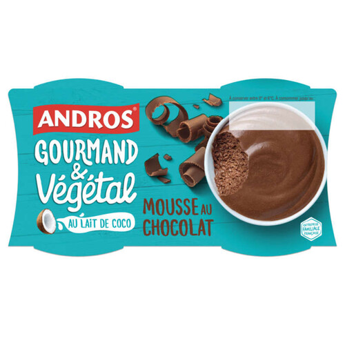Andros Gourmand Mousse au chocolat au lait de coco 220g