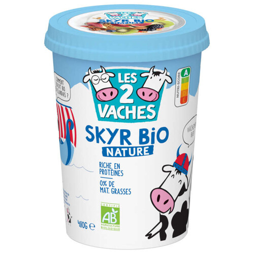 Les 2 vaches Skyr Nature Bio 480g