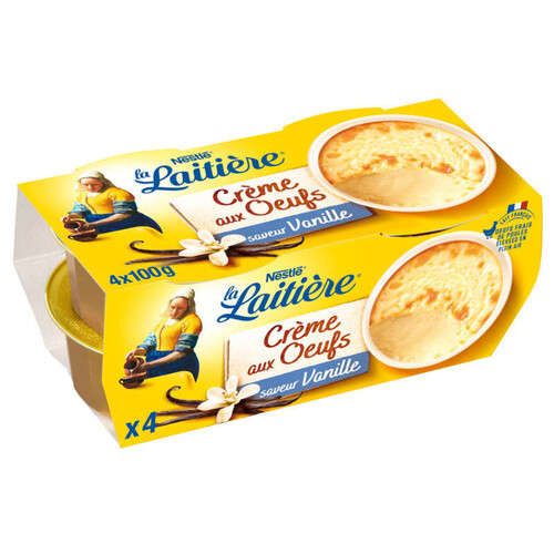 La Laitière Crème aux œufs Vanille 4x100g