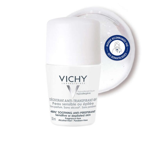 [Para] Vichy Déodorant Roll-On Anti Transpirant Peau Sensible 48H 50ml
