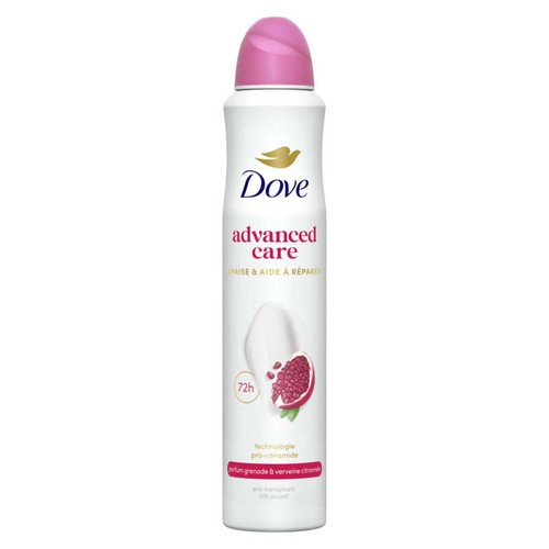 Dove Apaise & Aide à Réparer Déodorant Spray Anti-Transpirant Semi-Compressé Grenade 200ml