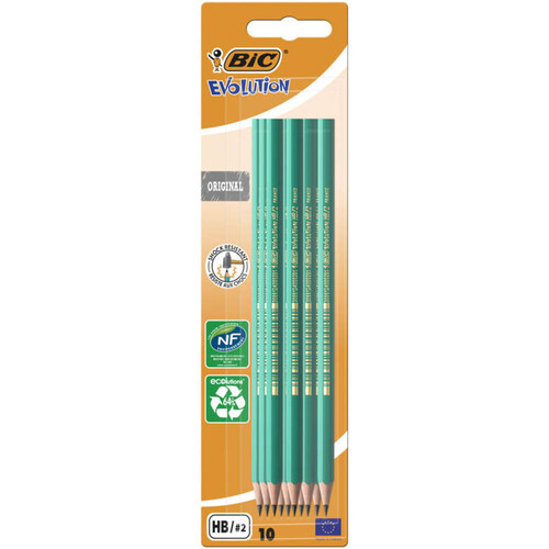 Bic Crayon Graphite Ecolution Evolution Hb X10