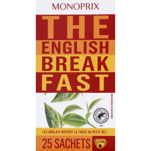Monoprix Thé English Breakfast 25 Sachets 45G