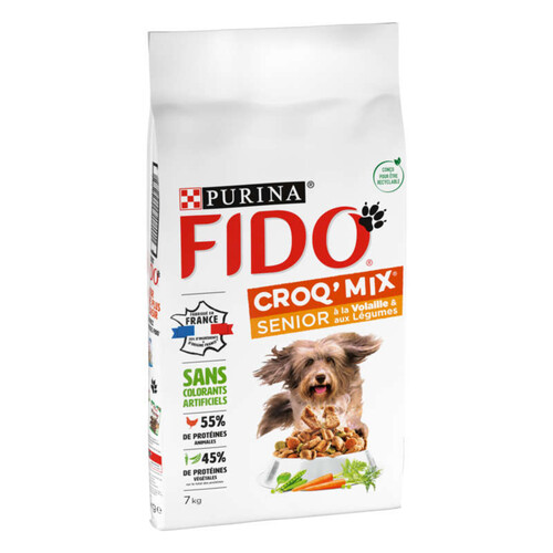 Fido Croq' Mix Croquettes pour Chien Senior Volaille et légumes 7kg