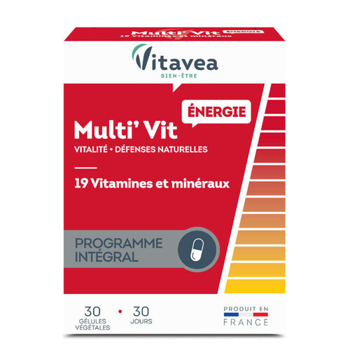 Vitavea énergie multi'vit 30 gélules végétales - 30 jours