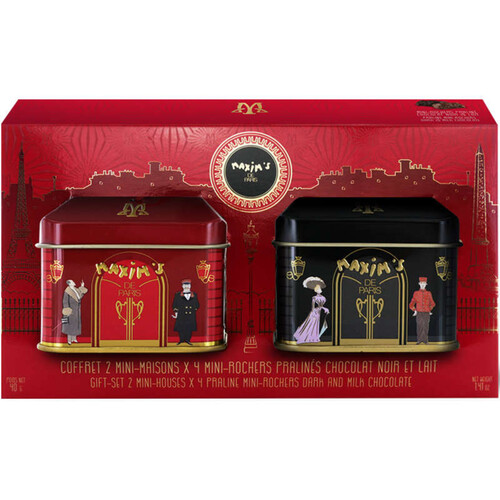 Maxim's Coffret 2 Mini-Maisons Mini-Rochers Pralinés Chocolat 40g