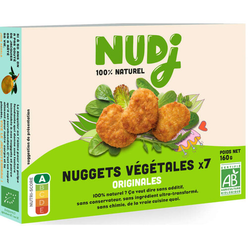 Nudj nuggets végétales bio originales x7 - 160g