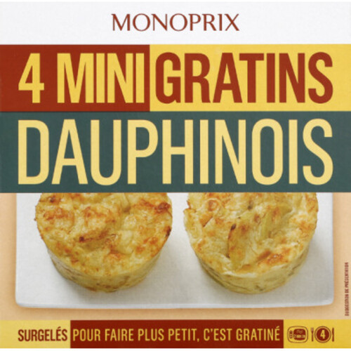 Monoprix 4 Mini gratins dauphinois 480g