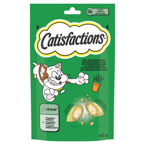 Catisfactions Friandises Pour Chat Saveur D'Herbe À Chat 60g