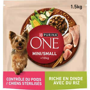 Purina One Croquettes pour Chien Mini -10kg Contrôle du Poids 1,5kg