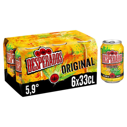 Desperados Original Bière aromatisée à un spiritueux à base d'agave 6X33cl