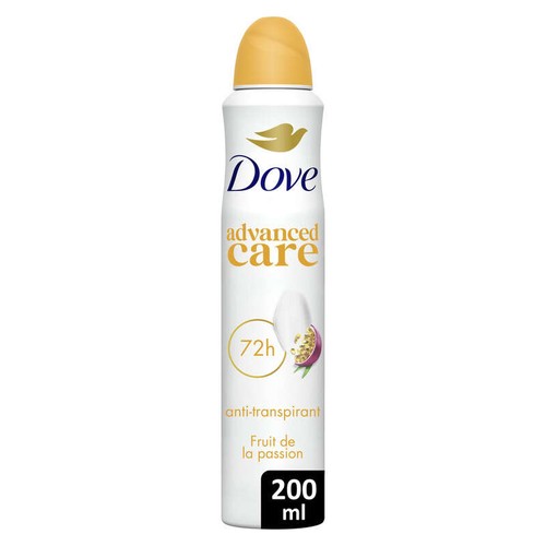 Dove Apaise & Aide à Réparer Déodorant Spray Anti-Transpirant Semi-compressé Fruit de la Passion 200ml