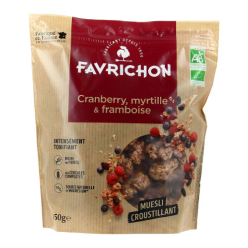 [Par Naturalia] Favrichon Muesli Cranberry, Myrtille & Framboise 450G Bio