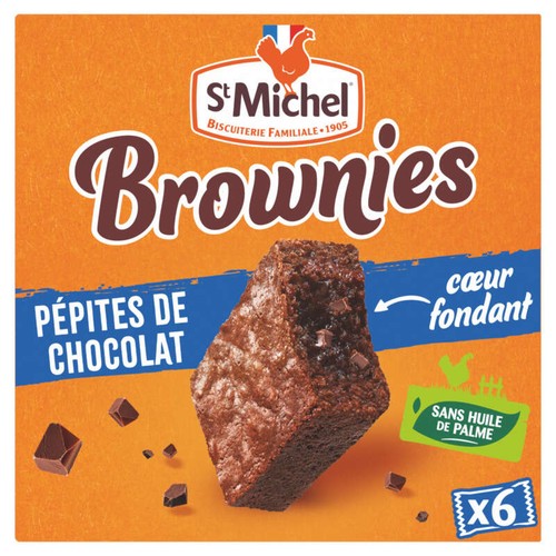 St Michel Brownies aux pépites de chocolat et cœur fondant x6